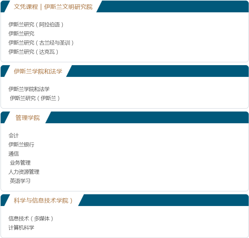 雪兰莪国际伊斯兰大学学院本硕博招生简章