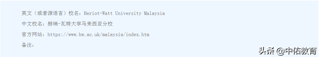 赫瑞-瓦特大学马来西亚分校本硕博招生简章